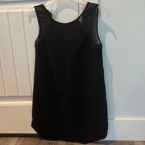 LUSH mini black zipper dress, worn once, sleeveless, sheer shoulder area